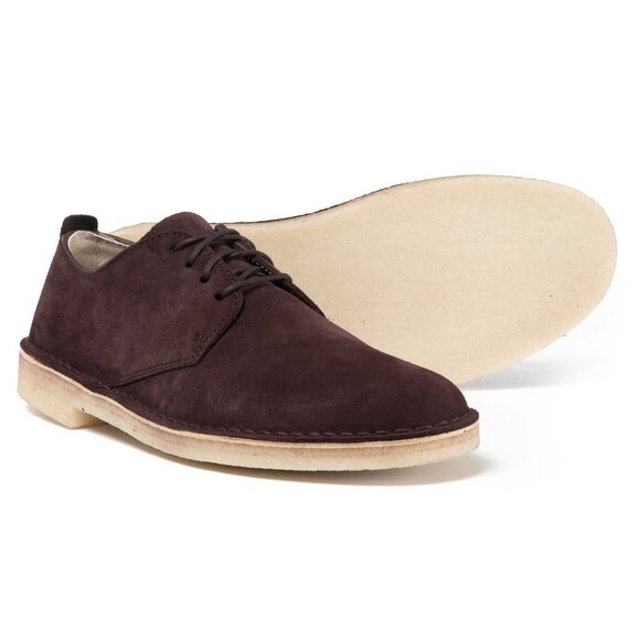 New  CLARKS Men\'s Desert London, Burgundy Suede Oxford